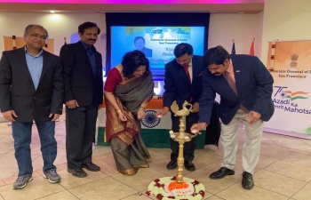 The Consulate General of India, San Francisco in its outreach, as part of Azadi Ka Amrit Mahotsav organized a Make in India event in Phoenix, Arizona on 28 March 2022. The Business community and prominent Indians participated at the event which included a cultural programme followed by a presentation by Consul General Dr. T.V. Nagendra Prasad on recent economic reforms and opportunities for investments in India in sectors including IT, Healthcare, Pharma, Energy and Education. He thanked the contributions of Mr. Venkat Kommineni, the Community Leader and the Indian Association of Phoenix (IAPH) for supporting this event and all the participants for gracing the occasion. Indian American International Chamber of Commerce, Arizona led by Shri Kommineni has also partnered with the event. There was keen interest in the reforms and the community was interested in giving back to their motherland, which is highly appreciated.